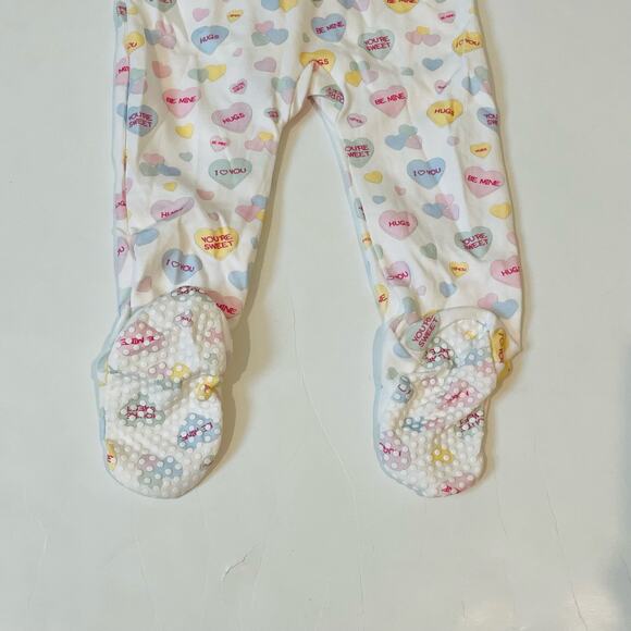 NWT Lullaby Set NB Pink Convo Hearts Footie - Picture 7 of 7